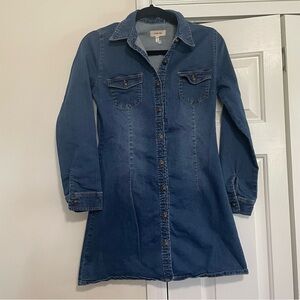 C'est Toi Denim Button Down Dress Blue Size Small